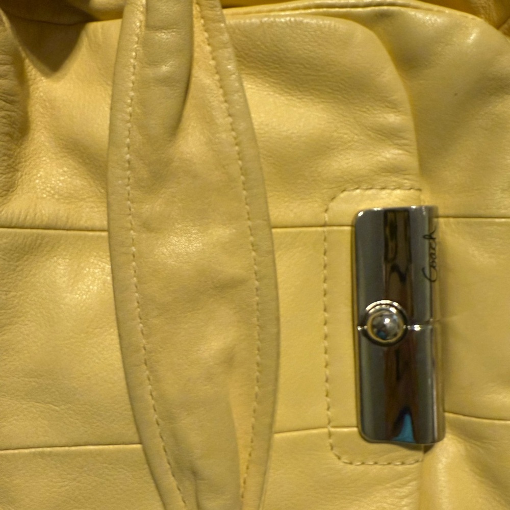Coach Buttercup Yellow Leather Shoulder Bag - Picture 9 of 14